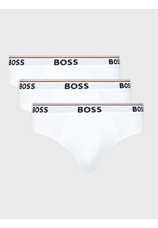 BOSS - Boss Komplet 3 par slipów Power 50475273 Biały. Kolor: biały. Materiał: bawełna