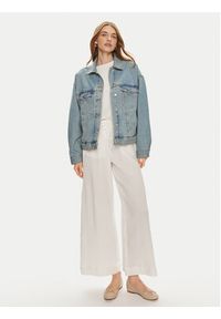 Gina Tricot Spodnie materiałowe 22655 Biały Wide Leg. Kolor: biały. Materiał: bawełna #5