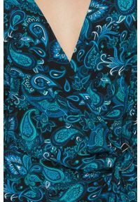 medicine - Medicine sukienka midi rozkloszowana. Kolor: turkusowy. Materiał: tkanina. Typ sukienki: rozkloszowane. Długość: midi #4