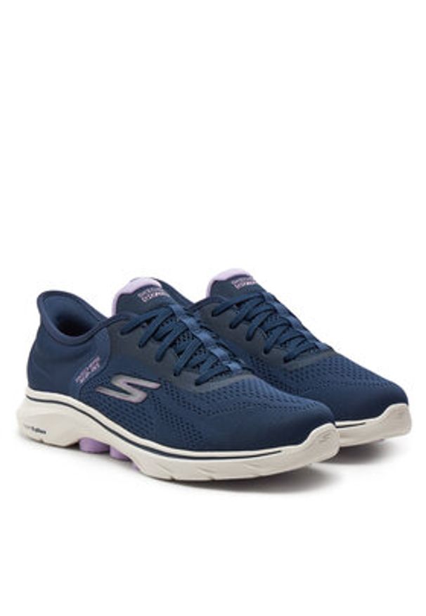 skechers - Skechers Sneakersy Gowalk 7 125233/NVLV Granatowy. Kolor: niebieski. Materiał: materiał