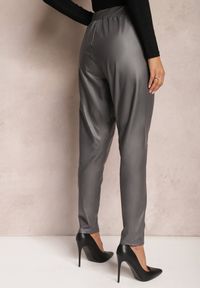 Renee - Ciemnoszare Spodnie Standard z Imitacji Skóry Tamran. Kolor: szary. Materiał: skóra ekologiczna #3
