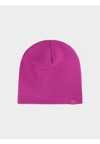 4f - Czapka beanie dziecięca - fioletowa. Kolor: fioletowy. Materiał: syntetyk, materiał. Sezon: zima. Styl: sportowy, klasyczny #1