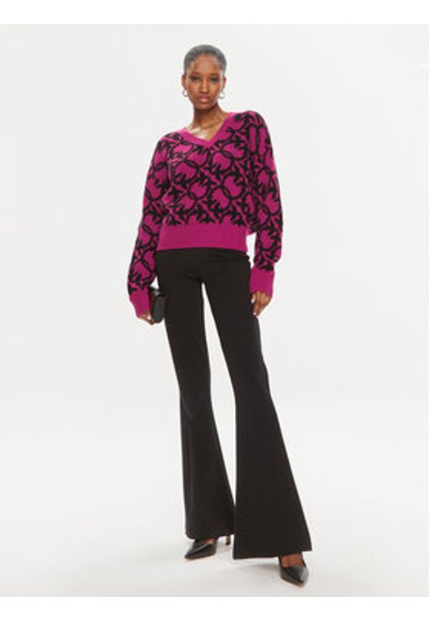Pinko Sweter Ovino 101575 A11F Różowy Regular Fit. Kolor: różowy. Materiał: kaszmir, wełna