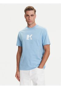 Karl Lagerfeld Jeans T-Shirt A3M17057 Błękitny Regular Fit. Kolor: niebieski. Materiał: bawełna