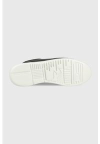 Emporio Armani sneakersy skórzane kolor czarny. Zapięcie: sznurówki. Kolor: czarny. Materiał: skóra #4