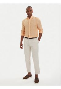 TOMMY HILFIGER - Tommy Hilfiger Koszula Bengal MW0MW42400 Pomarańczowy jasny Regular Fit. Kolor: pomarańczowy. Materiał: len #4