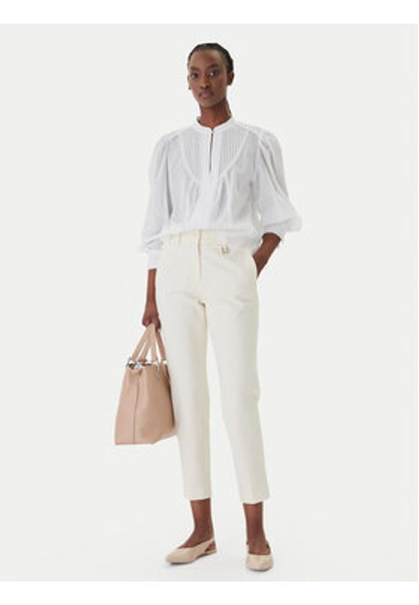 JOOP! Chinosy Petunia 30102026 Écru Slim Fit. Kolor: kremowy. Materiał: wiskoza