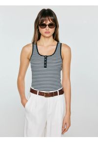 Big-Star - Top damski slim w paski granatowy Yunsa 403. Okazja: na co dzień. Kolor: niebieski. Materiał: dzianina. Wzór: paski. Styl: klasyczny, casual #1