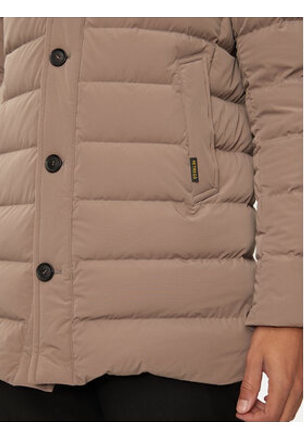 Hetrego - Hetregó Kurtka puchowa Urban 8N431 Beżowy Regular Fit. Kolor: beżowy. Materiał: syntetyk