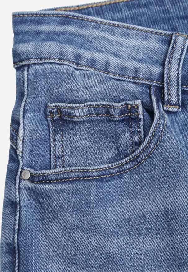 Renee - Niebieskie Jeansy High Waist Wide Leg z Bawełny Astethelia. Stan: podwyższony. Kolekcja: plus size. Kolor: niebieski