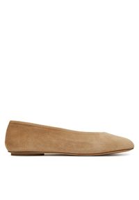 Weekend Max Mara Baleriny Todisuede 2525526074600 Beżowy. Kolor: beżowy. Materiał: zamsz, skóra