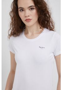 Pepe Jeans t-shirt BELLROSE N damski kolor biały. Okazja: na co dzień. Kolor: biały. Wzór: nadruk. Styl: casual