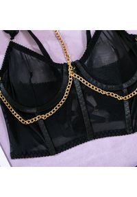 Intica - Komplet bielizny z chokerem i haftem Jeannett. Kolor: różowy. Materiał: materiał. Wzór: haft #6