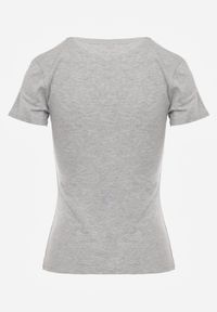 Renee - Jasnoszary T-shirt Mirasura. Kolor: szary. Materiał: dzianina. Długość rękawa: krótki rękaw. Długość: krótkie. Wzór: gładki #6