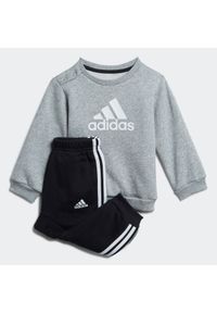 Dres dziecięcy Adidas. Kolor: wielokolorowy, szary, czarny. Materiał: materiał, poliester, bawełna