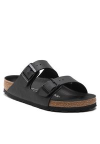 Birkenstock Klapki Arizona 1019098 Czarny. Kolor: czarny. Materiał: skóra