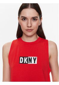 DKNY Sport Top DP2T5892 Czerwony Classic Fit. Kolor: czerwony. Materiał: bawełna. Styl: sportowy #3