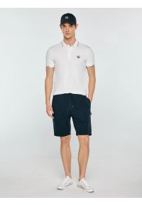 Big-Star - Koszulka męska polo biała Polian 100. Typ kołnierza: polo. Kolor: biały. Materiał: dzianina. Wzór: haft, paski, ze splotem. Styl: klasyczny #5