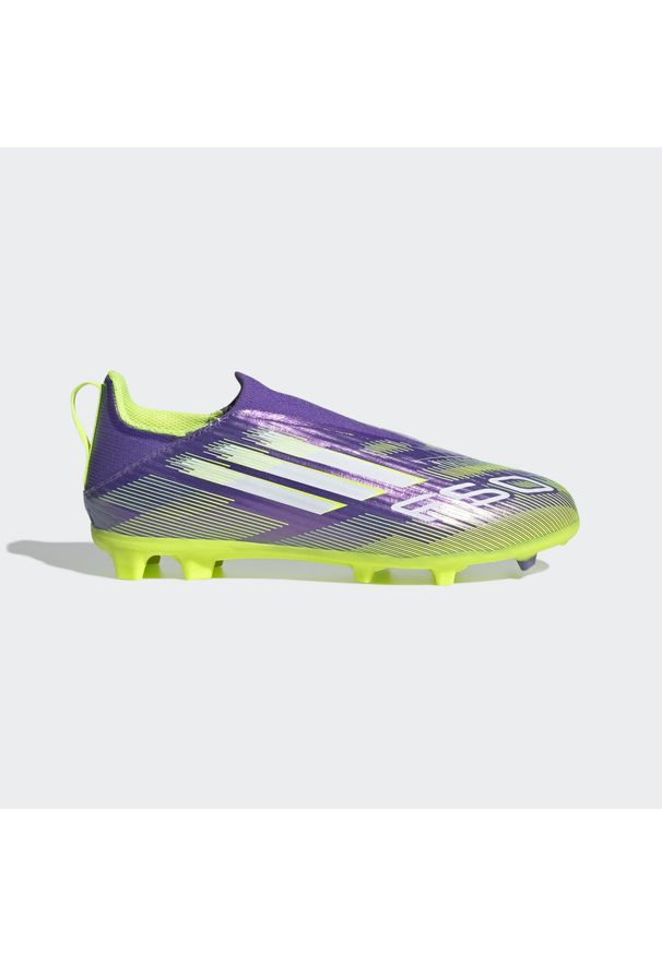 Adidas - Buty piłkarskie dla dzieci ADIDAS F50 League Laceless FG/MG. Materiał: syntetyk. Szerokość cholewki: normalna. Wzór: nadruk. Sport: piłka nożna
