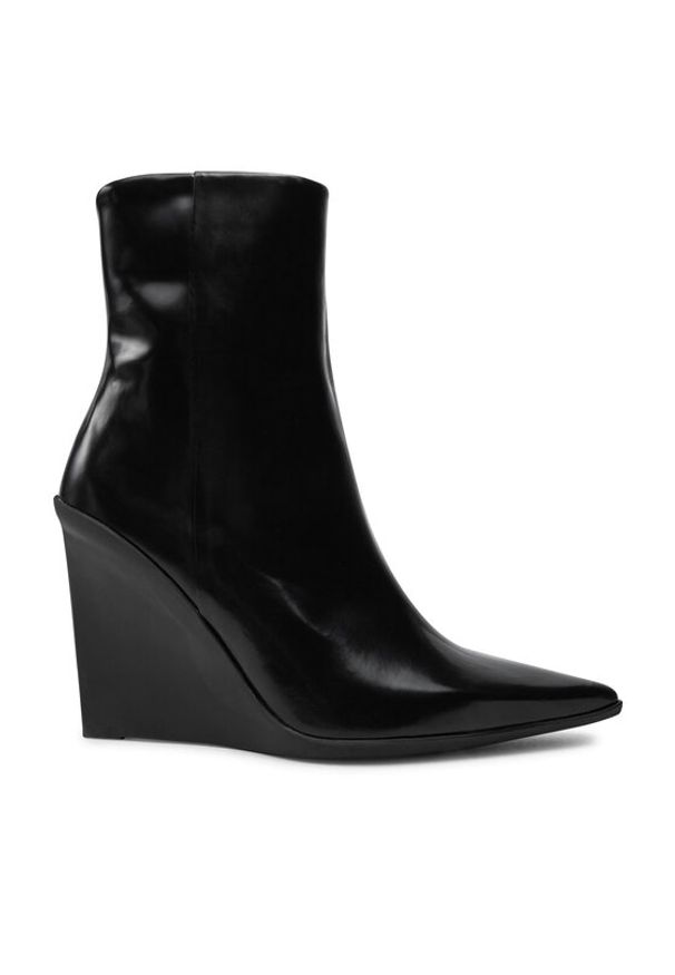 Calvin Klein Botki Wedge Ankle Boot 90 HW0HW02256 Czarny. Kolor: czarny. Materiał: skóra