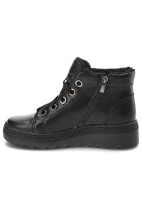 Czarne Trapery Armodo Ocieplane Buty Damskie. Zapięcie: sznurówki. Kolor: czarny. Materiał: syntetyk, futro, skóra. Sezon: zima. Styl: elegancki #7