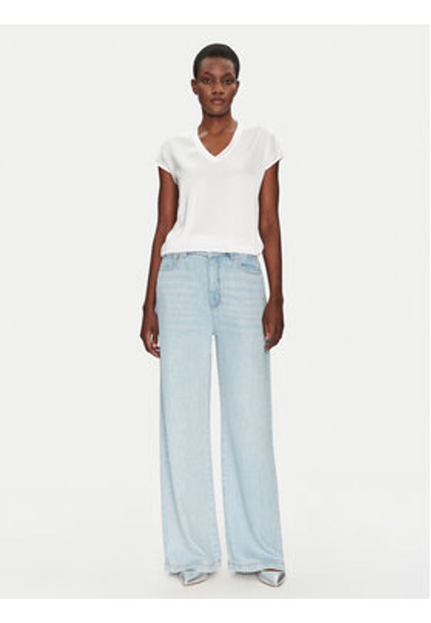 ViCOLO Bluzka TD0009 Biały Relaxed Fit. Kolor: biały. Materiał: wiskoza