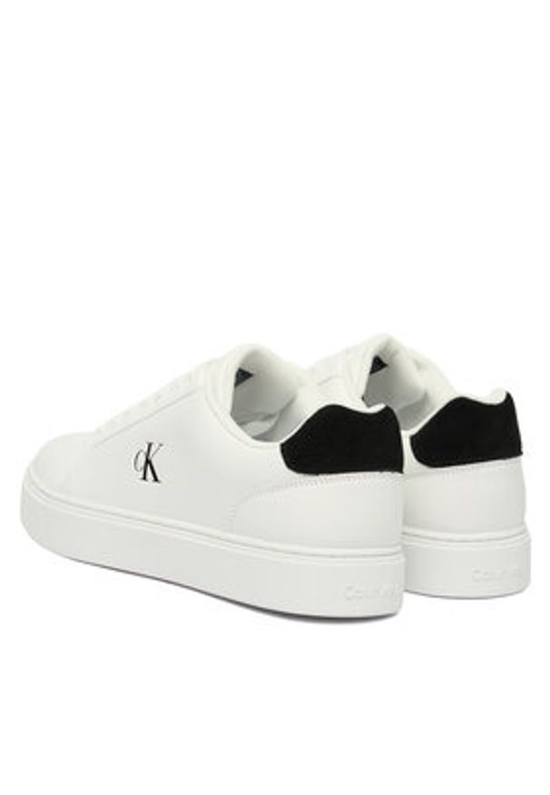 Calvin Klein Sneakersy Classic Cupsole Laceup Lth YM0YM01435 Biały. Kolor: biały. Materiał: skóra