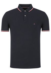 TOMMY HILFIGER - Tommy Hilfiger Polo Tipped MW0MW13080 Granatowy Slim Fit. Typ kołnierza: polo. Kolor: niebieski. Materiał: bawełna #4