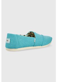 Toms espadryle Alpargata kolor turkusowy. Nosek buta: okrągły. Kolor: turkusowy. Materiał: materiał. Obcas: na obcasie. Wysokość obcasa: niski #4