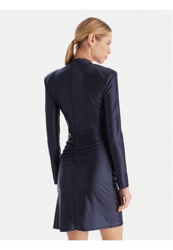 ACCESS FASHION Sukienka koktajlowa 54-3037-170 Granatowy Slim Fit. Kolor: niebieski. Materiał: syntetyk. Styl: wizytowy