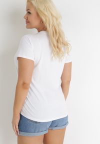 Born2be - Biały Bawełniany T-shirt z Krótkim Rękawem i Nadrukiem Naremena. Kolor: biały. Materiał: bawełna. Długość rękawa: krótki rękaw. Długość: krótkie. Wzór: nadruk. Sezon: wiosna, lato #4
