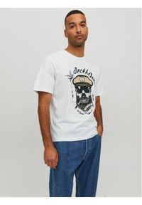 Jack & Jones - Jack&Jones T-Shirt Roxbury 12227779 Biały Regular Fit. Kolor: biały. Materiał: bawełna