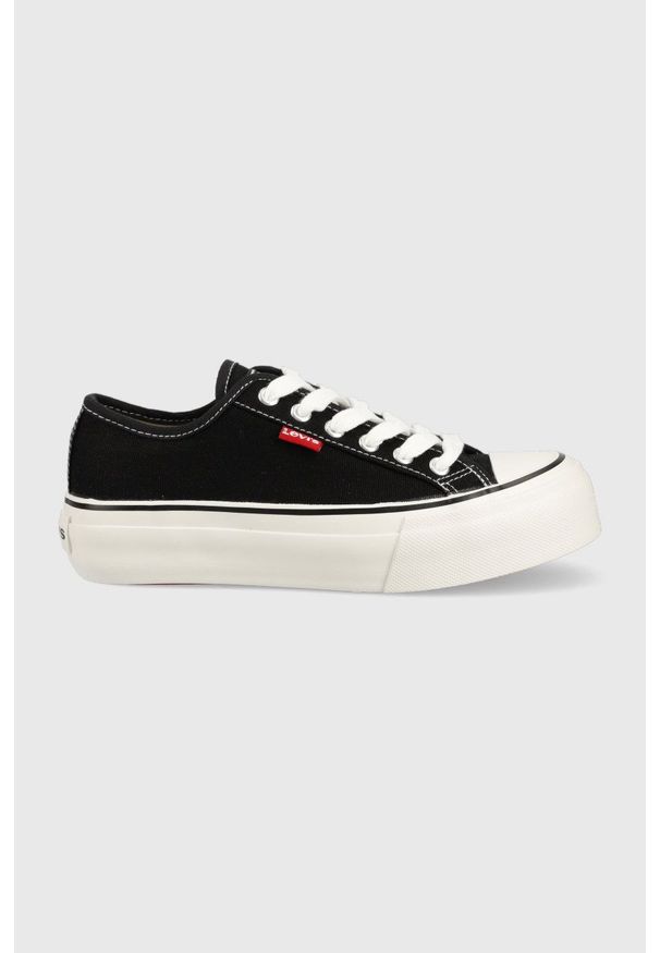Levi's® - Levi's tenisówki dziecięce kolor czarny. Okazja: na spotkanie biznesowe. Nosek buta: okrągły. Kolor: czarny. Materiał: włókno. Obcas: na platformie. Styl: biznesowy
