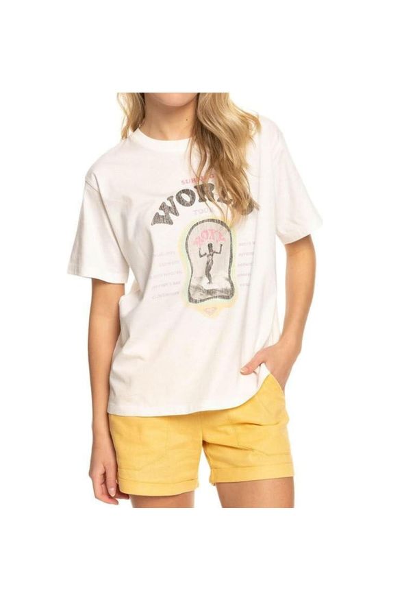 Koszulka turystyczna damska Roxy Moonlight Sunset. Kolor: biały. Materiał: bawełna