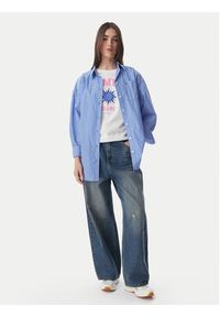 Tommy Jeans Koszula Essential DW0DW22936 Niebieski Oversize. Kolor: niebieski. Materiał: bawełna #3