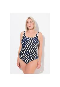 ULLA POPKEN - Damskie Kostium kąpielowy różowy bez miękkich miseczek okrągły dekolt. Kolekcja: plus size. Kolor: czarny. Materiał: poliamid, materiał, elastan #1