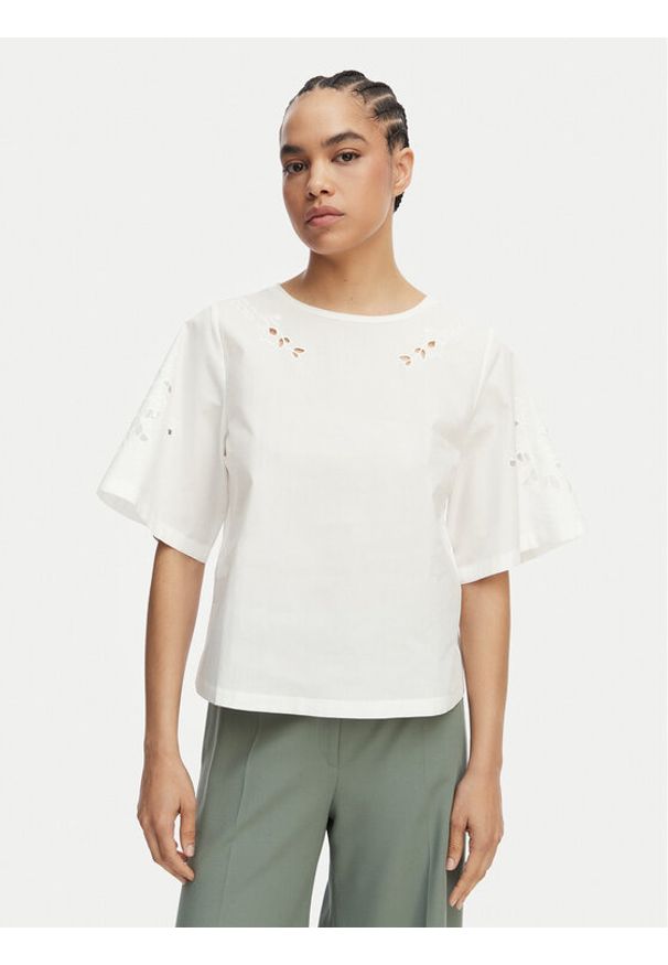 Weekend Max Mara Bluzka Targa 2615941102 Biały Regular Fit. Kolor: biały. Materiał: bawełna