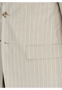 Pako Lorente - PAKO LORENTE - Beżowy garnitur męski w prążek. Kolor: beżowy. Materiał: wełna. Wzór: prążki #10