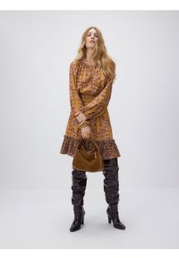 Reserved - Wzorzysta sukienka z wiskozy - wielobarwny. Materiał: wiskoza. Typ sukienki: proste #1