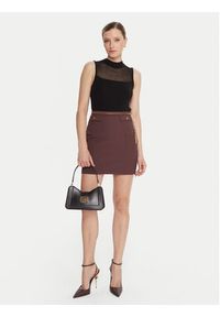 Elisabetta Franchi Spódnica mini GO-148-57E2-V380 Brązowy Slim Fit. Kolor: brązowy. Materiał: syntetyk #4