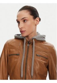 Serge Pariente Kurtka skórzana 77040 Brązowy Regular Fit. Kolor: brązowy. Materiał: skóra #5