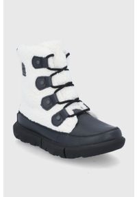sorel - Sorel Śniegowce dziecięce Exploer II Joan kolor czarny. Nosek buta: okrągły. Zapięcie: sznurówki. Kolor: czarny. Materiał: guma #2