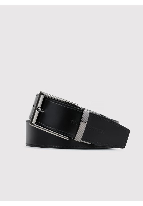 Pako Lorente - PAKO LORENTE - Dwustronny skórzany pasek męski. Materiał: skóra