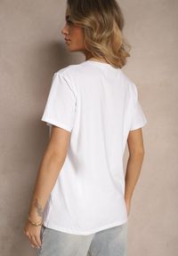 Renee - Biały Klasyczny T-shirt Bawełniany o Casualowym Kroju Nattine. Okazja: na co dzień. Kolor: biały. Materiał: bawełna. Wzór: gładki. Styl: klasyczny #3