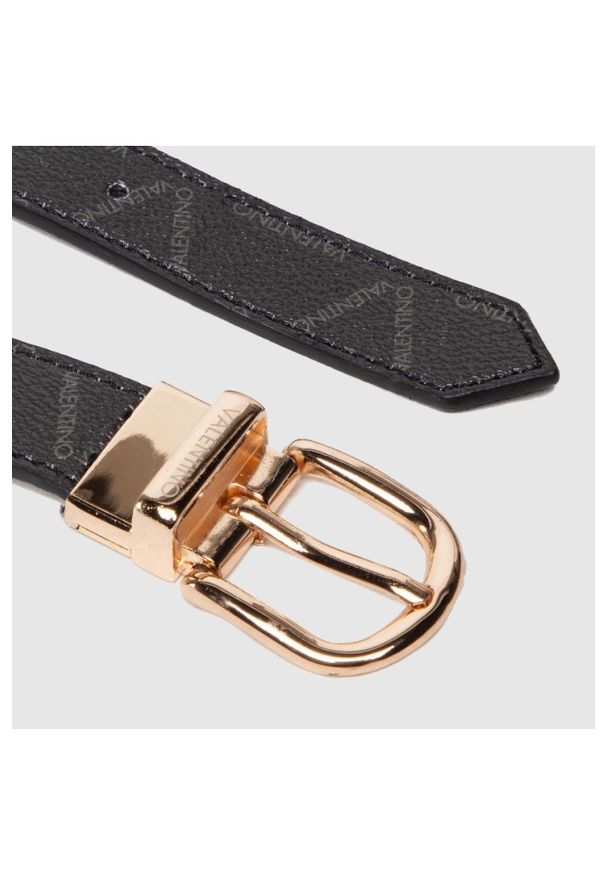 Valentino by Mario Valentino - VALENTINO Czarny dwustronny pasek damski, Rozmiar L. Kolor: czarny