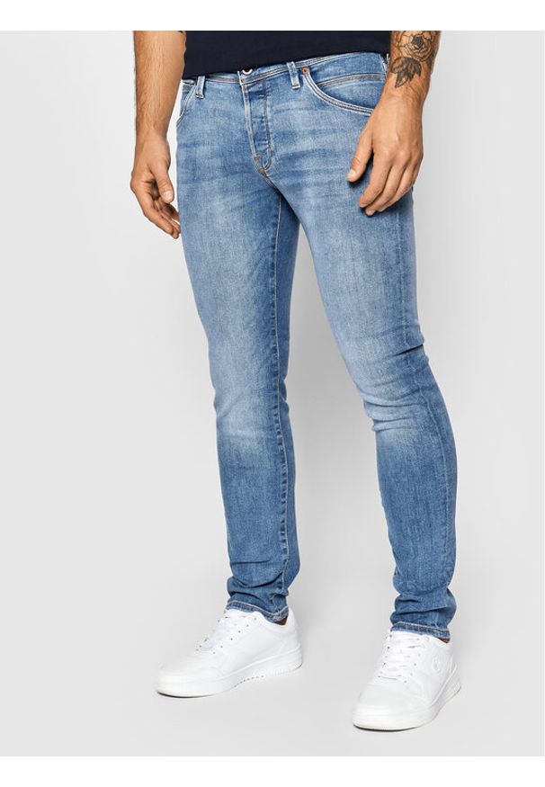 Jack & Jones - Jack&Jones Jeansy Glenn Fox 12190836 Niebieski Slim Fit. Kolor: niebieski