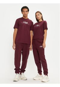 Fila T-Shirt Unisex Bedburg FAU0147 Bordowy Regular Fit. Kolor: czerwony. Materiał: bawełna #5