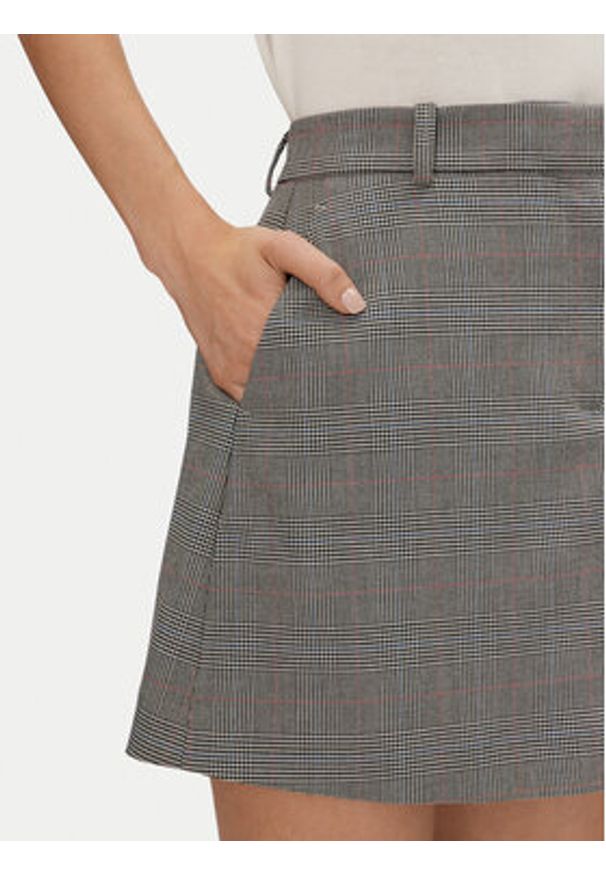 TOMMY HILFIGER - Tommy Hilfiger Spódnica trapezowa WW0WW42249 Szary Regular Fit. Kolor: szary. Materiał: syntetyk