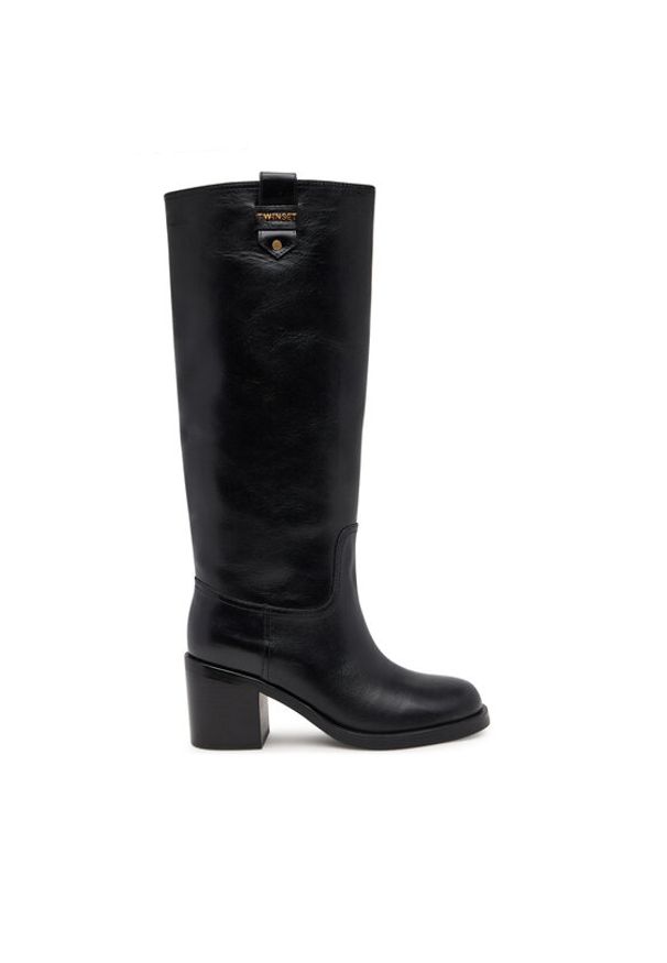 TwinSet - TWINSET Kozaki ko252TCP080 Czarny. Kolor: czarny. Materiał: skóra