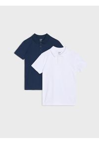Sinsay - Koszulki polo w stylu basic 2 pack - biały. Typ kołnierza: polo. Kolor: biały